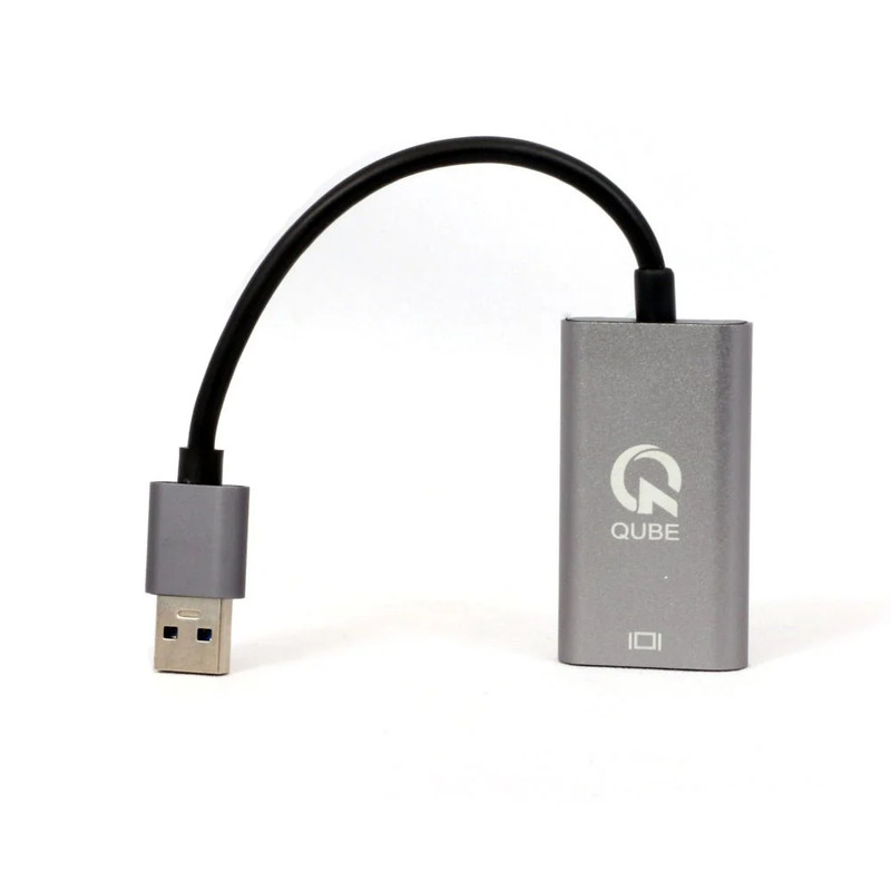 Qube AD USB 3.0 to HDMI, 4K, 60Hz Adapter N23007 - Gray - محول